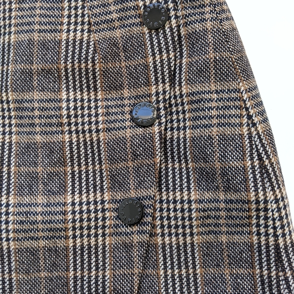 NWT Sandro Nona Brown Plaid Button Skirt Size 2 flawed - Picture 6 of 8